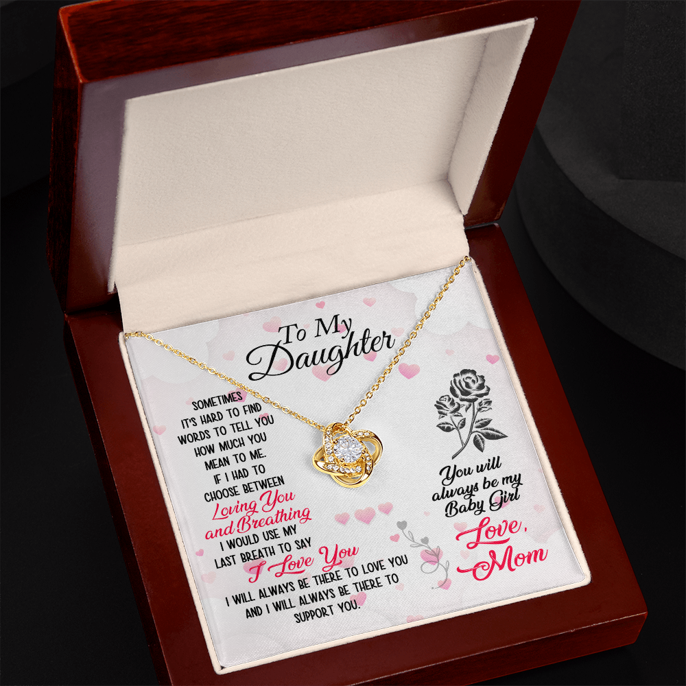 Heart Knot Necklace for Daughter β A Meaningful Gift from Mom with Love Message Card, Birthday Gift - Gift Junction