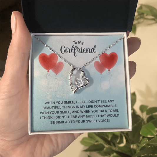 A romantic heart Necklace for my Girlfriend, Perfect Valentine's Day Gift