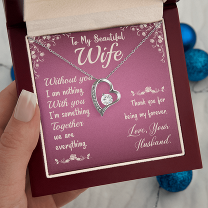To my wife, love presenting personalized necklace gift card from Husband on Valentine's Day - Gift Junction 