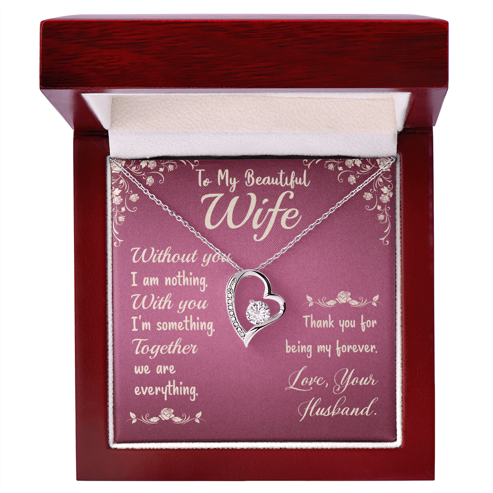 To my wife, love presenting personalized necklace gift card from Husband on Valentine's Day - Gift Junction 
