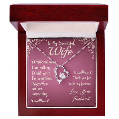 To my wife, love presenting personalized necklace gift card from Husband on Valentine's Day - Gift Junction 