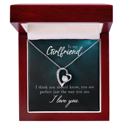 To my Girlfriend  Necklace with Printed Message - Birthday, Wedding , for Girlfriend - I Love You Presents for Valentine Active - Gift Junction 