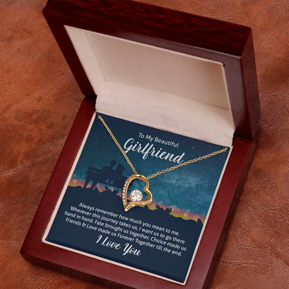 Valentine's Day Necklace for Girlfriend – To My Beautiful Girlfriend Gift - Gift Junction 