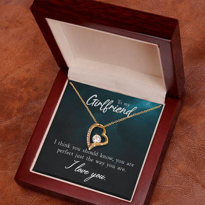 To my Girlfriend  Necklace with Printed Message - Birthday, Wedding , for Girlfriend - I Love You Presents for Valentine Active - Gift Junction 