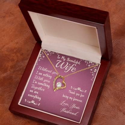 To my wife, love presenting personalized necklace gift card from Husband on Valentine's Day - Gift Junction 