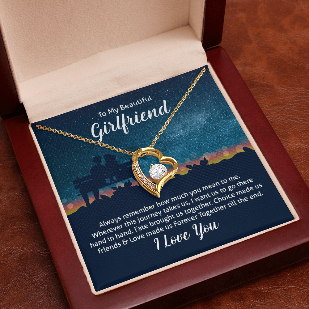 Valentine's Day Necklace for Girlfriend – To My Beautiful Girlfriend Gift - Gift Junction 