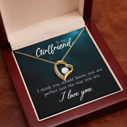 To my Girlfriend  Necklace with Printed Message - Birthday, Wedding , for Girlfriend - I Love You Presents for Valentine Active - Gift Junction 