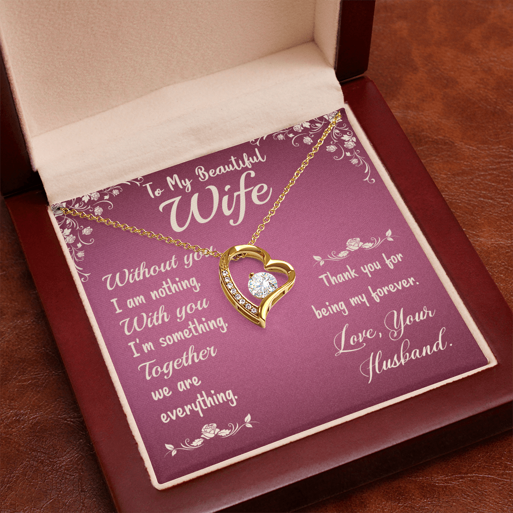 To my wife, love presenting personalized necklace gift card from Husband on Valentine's Day - Gift Junction 