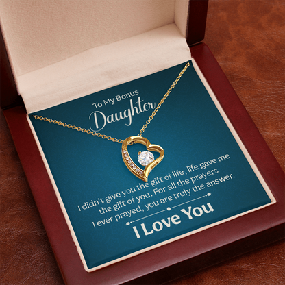 To my Bonus Daughter Necklace Message card - Gift Junction 