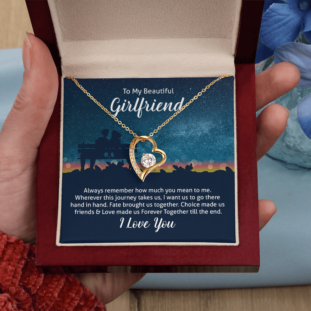 Valentine's Day Necklace for Girlfriend – To My Beautiful Girlfriend Gift - Gift Junction 