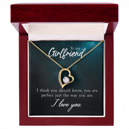 To my Girlfriend  Necklace with Printed Message - Birthday, Wedding , for Girlfriend - I Love You Presents for Valentine Active - Gift Junction 
