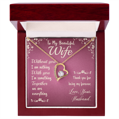 To my wife, love presenting personalized necklace gift card from Husband on Valentine's Day - Gift Junction 