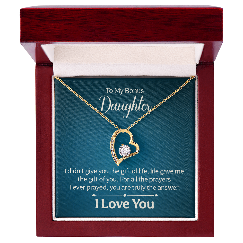 To my Bonus Daughter Necklace Message card - Gift Junction 