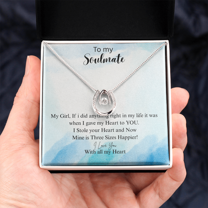 Personalized Jewelry Gift For Her, To My Soulmate Necklace With Message Card, Wife Gift From Husband, Anniversary Gift for Wife Christmas gift - Gift Junction 