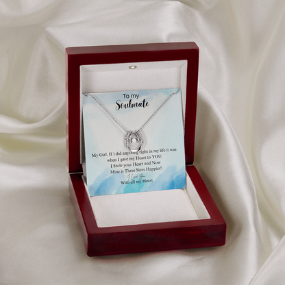 Personalized Jewelry Gift For Her, To My Soulmate Necklace With Message Card, Wife Gift From Husband, Anniversary Gift for Wife Christmas gift - Gift Junction 