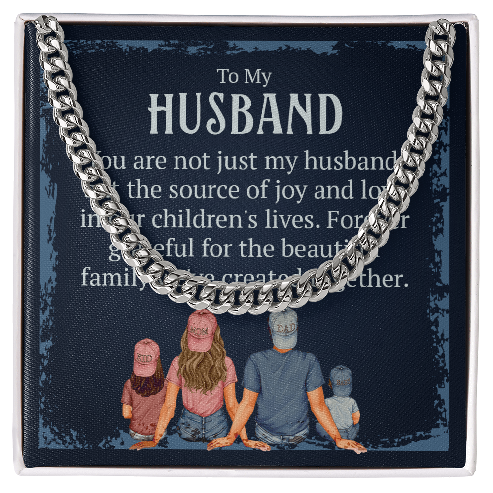 To my Husband, Necklace customised message card - Gift Junction 