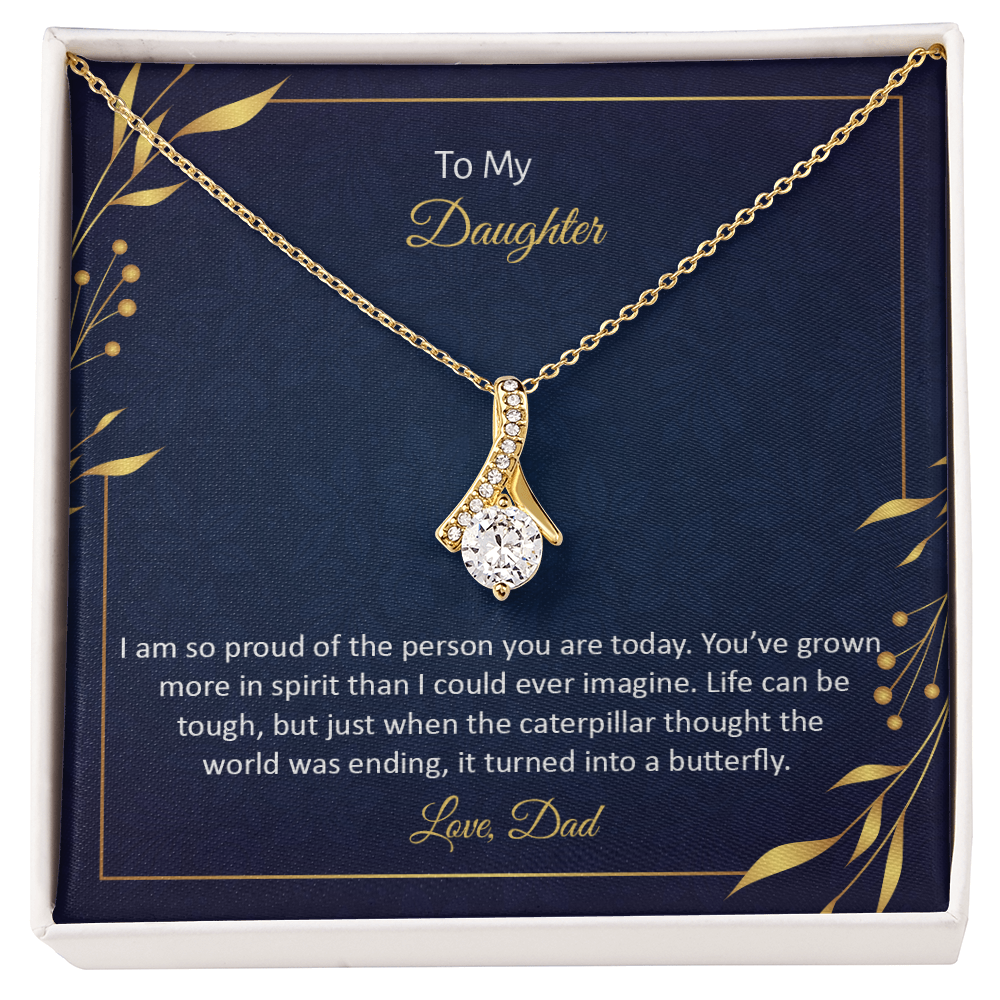 To my Daughter, Beautiful Customised message card Necklace Gift printed, from DAD/Mom - Gift Junction 