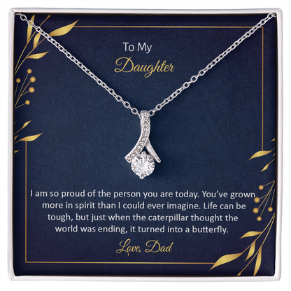 To my Daughter, Beautiful Customised message card Necklace Gift printed, from DAD/Mom - Gift Junction 