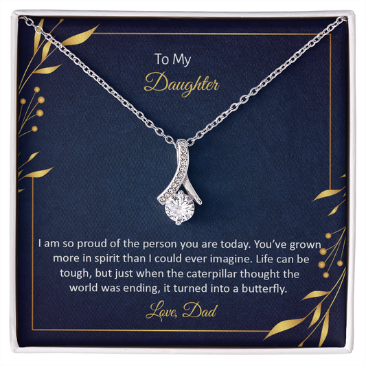 To my Daughter, Beautiful Customised message card Necklace Gift printed, from DAD/Mom - Gift Junction 