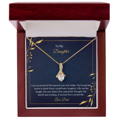 To my Daughter, Beautiful Customised message card Necklace Gift printed, from DAD/Mom - Gift Junction 