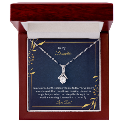 To my Daughter, Beautiful Customised message card Necklace Gift printed, from DAD/Mom - Gift Junction 