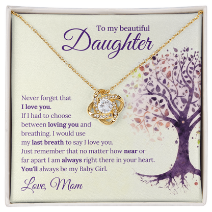 Love Knot Necklace, To my Daughter - Gift Junction 