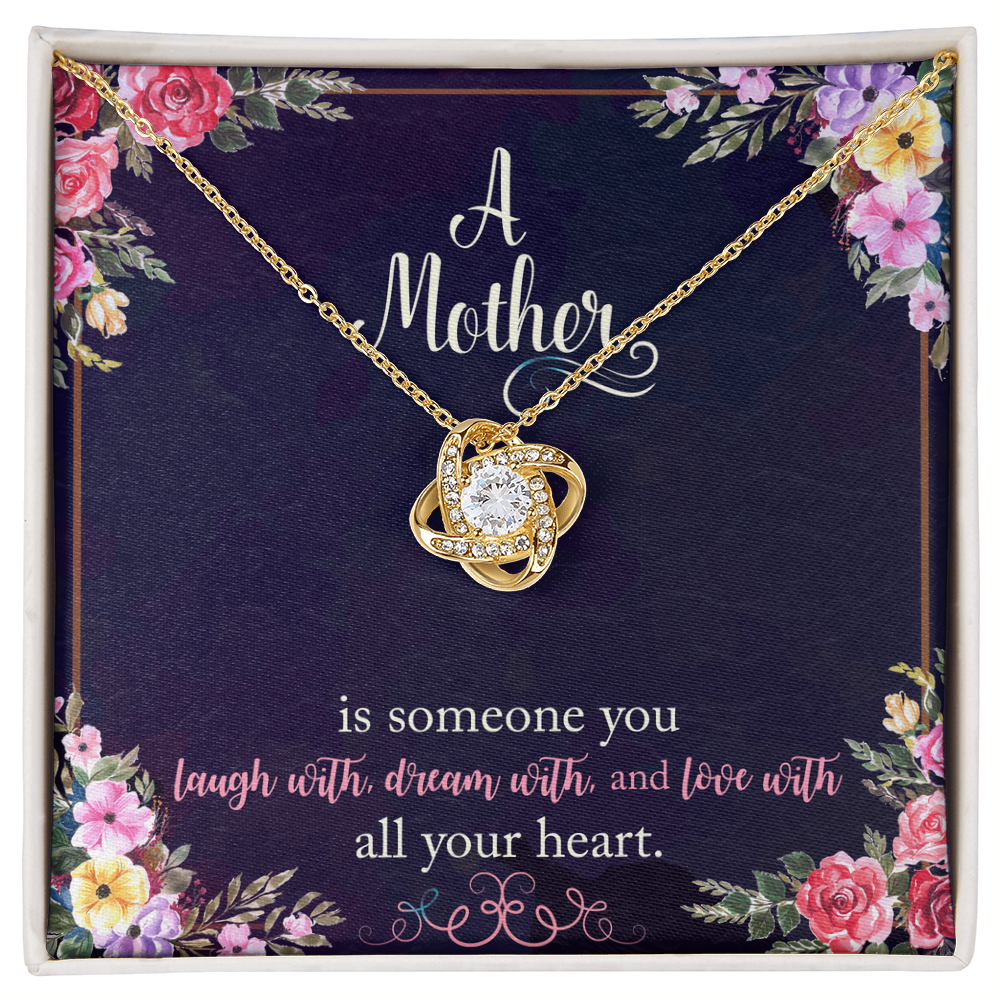 To my Mom Love knot necklace with message card, Gift on Mother's Day