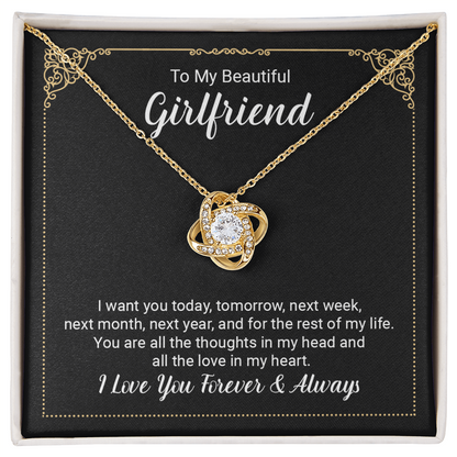 Necklace Gift From Husband w Message Card & Gift box, Wife Gift For Anniversary, Valentine's Day Birthday, Romantic Gifts For Her, To My Beautiful Girlfriend - Gift Junction 