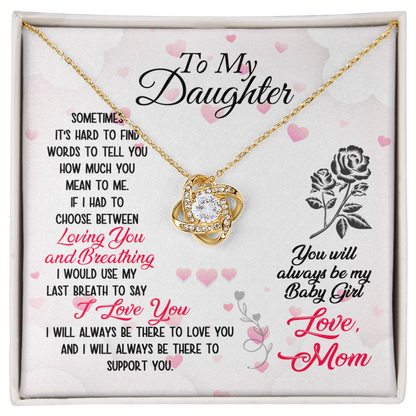 Heart Knot Necklace for Daughter – A Meaningful Gift from Mom with Love Message Card, Birthday Gift - Gift Junction 