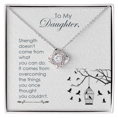 To my Daughter Customised Hearnt knot pendant Birthday Gift, Mother's Gift - Gift Junction 