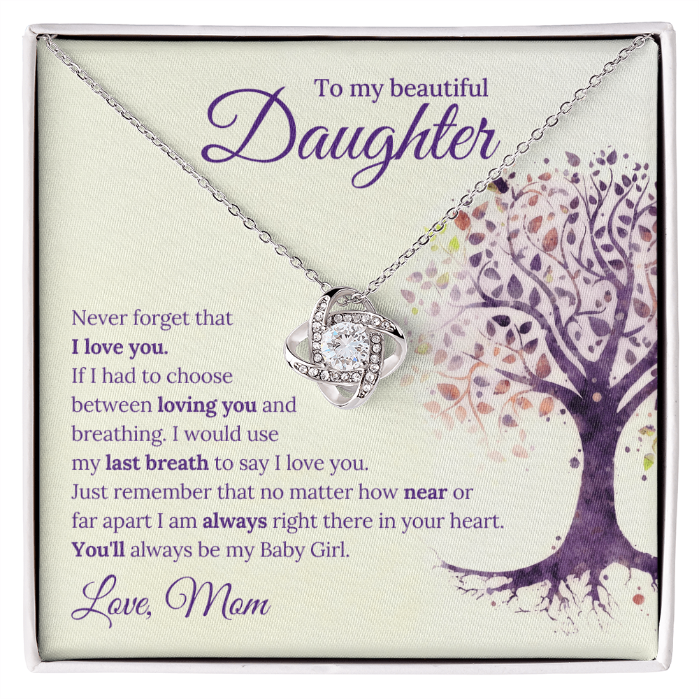 Love Knot Necklace, To my Daughter - Gift Junction 