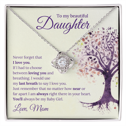 Love Knot Necklace, To my Daughter - Gift Junction 