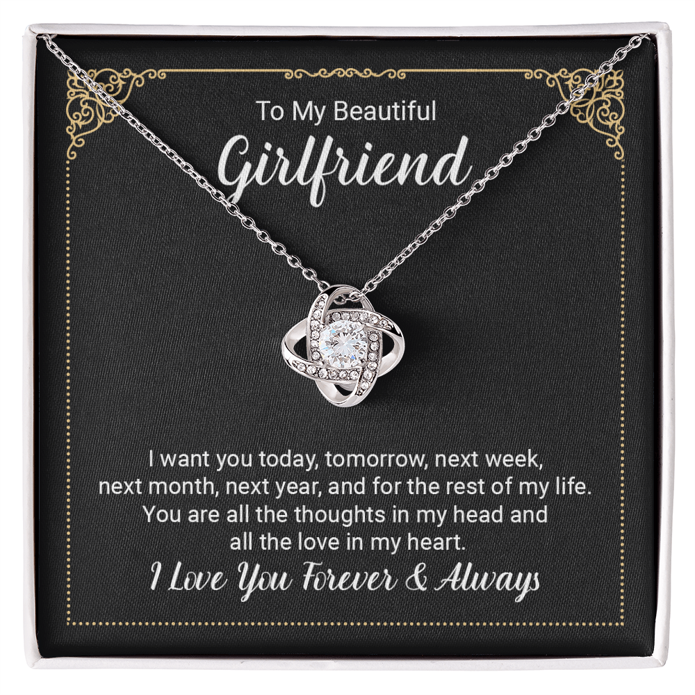 Necklace Gift From Husband w Message Card & Gift box, Wife Gift For Anniversary, Valentine's Day Birthday, Romantic Gifts For Her, To My Beautiful Girlfriend - Gift Junction 