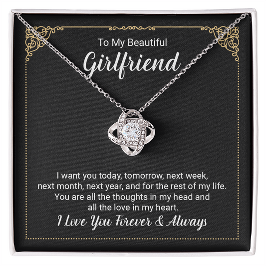 Necklace Gift From Husband w Message Card & Gift box, Wife Gift For Anniversary, Valentine's Day Birthday, Romantic Gifts For Her, To My Beautiful Girlfriend - Gift Junction 