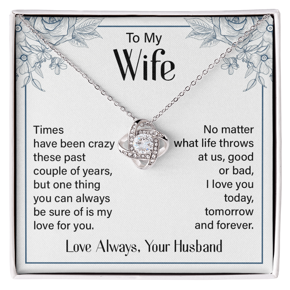 To my Wife, Personalised Gift, Heart Necklace, Any Text, Gift for Her, Birthday, Anniversary - Gift Junction 