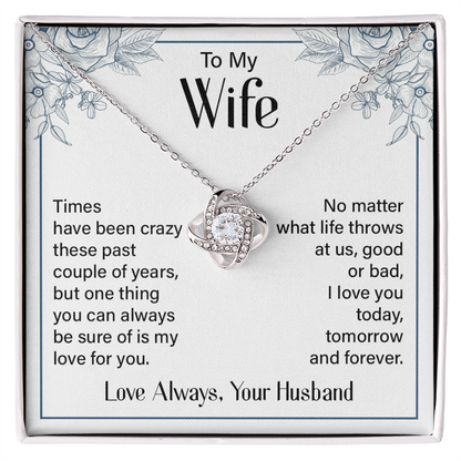 To my Wife, Personalised Gift, Heart Necklace, Any Text, Gift for Her, Birthday, Anniversary - Gift Junction 