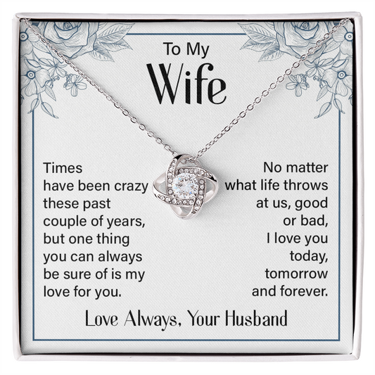 To my Wife, Personalised Gift, Heart Necklace, Any Text, Gift for Her, Birthday, Anniversary - Gift Junction 
