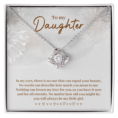 Personalized Gift to my Daughter, Heart Knot Pendant sentimental gift on Birthday, christmas, event - Gift Junction 