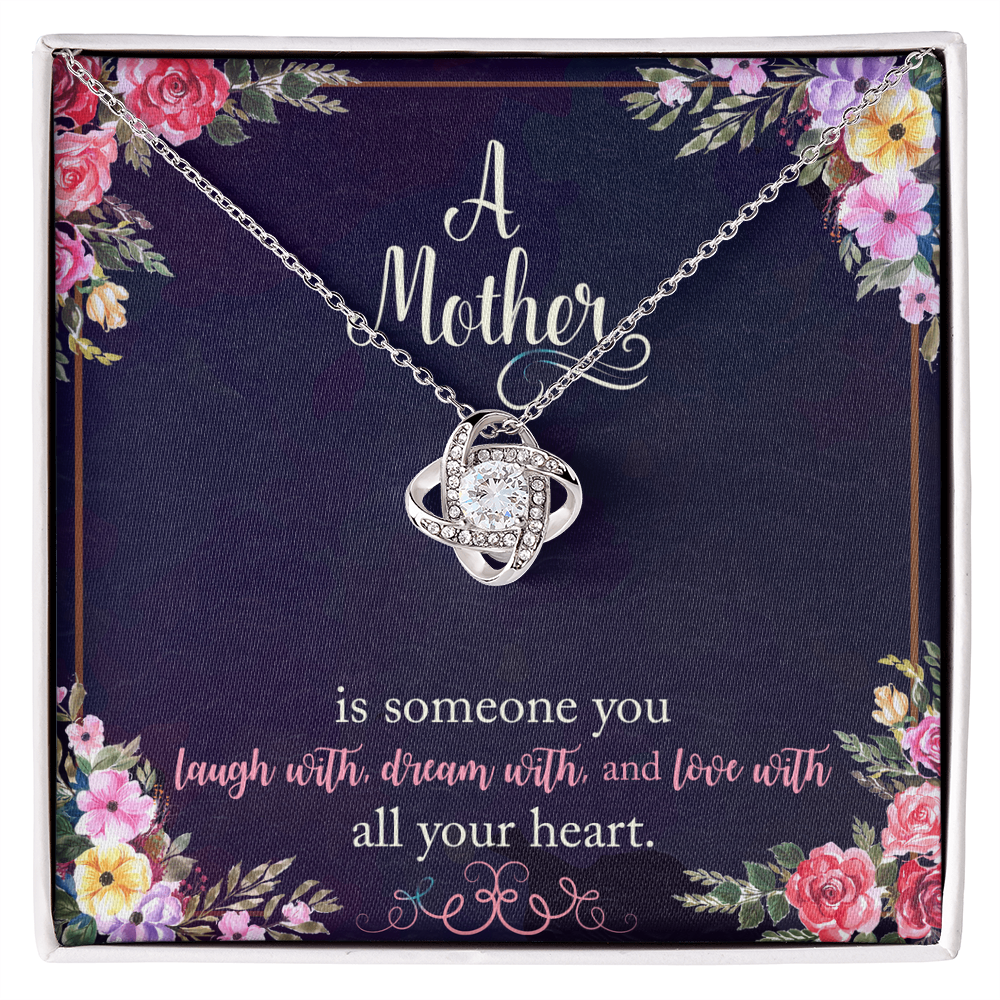 To my Mom Love knot necklace with message card, Gift on Mother's Day
