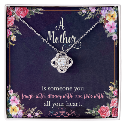 To my Mom Love knot necklace with message card, Gift on Mother's Day