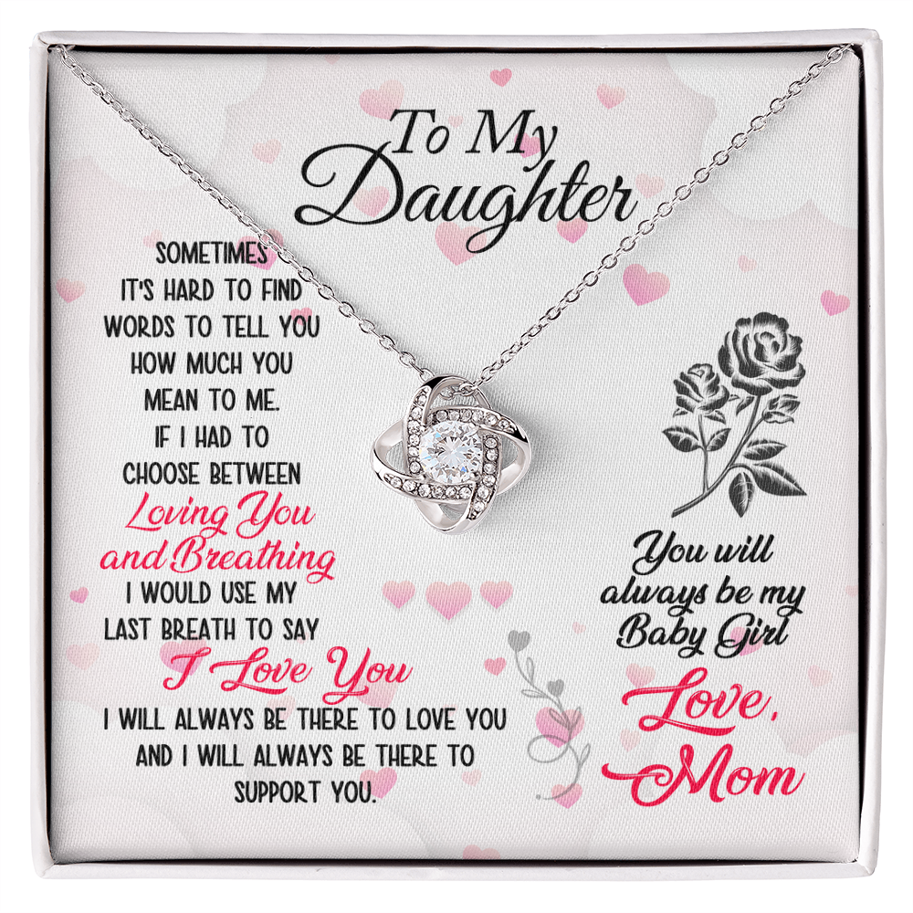 Heart Knot Necklace for Daughter – A Meaningful Gift from Mom with Love Message Card, Birthday Gift - Gift Junction 