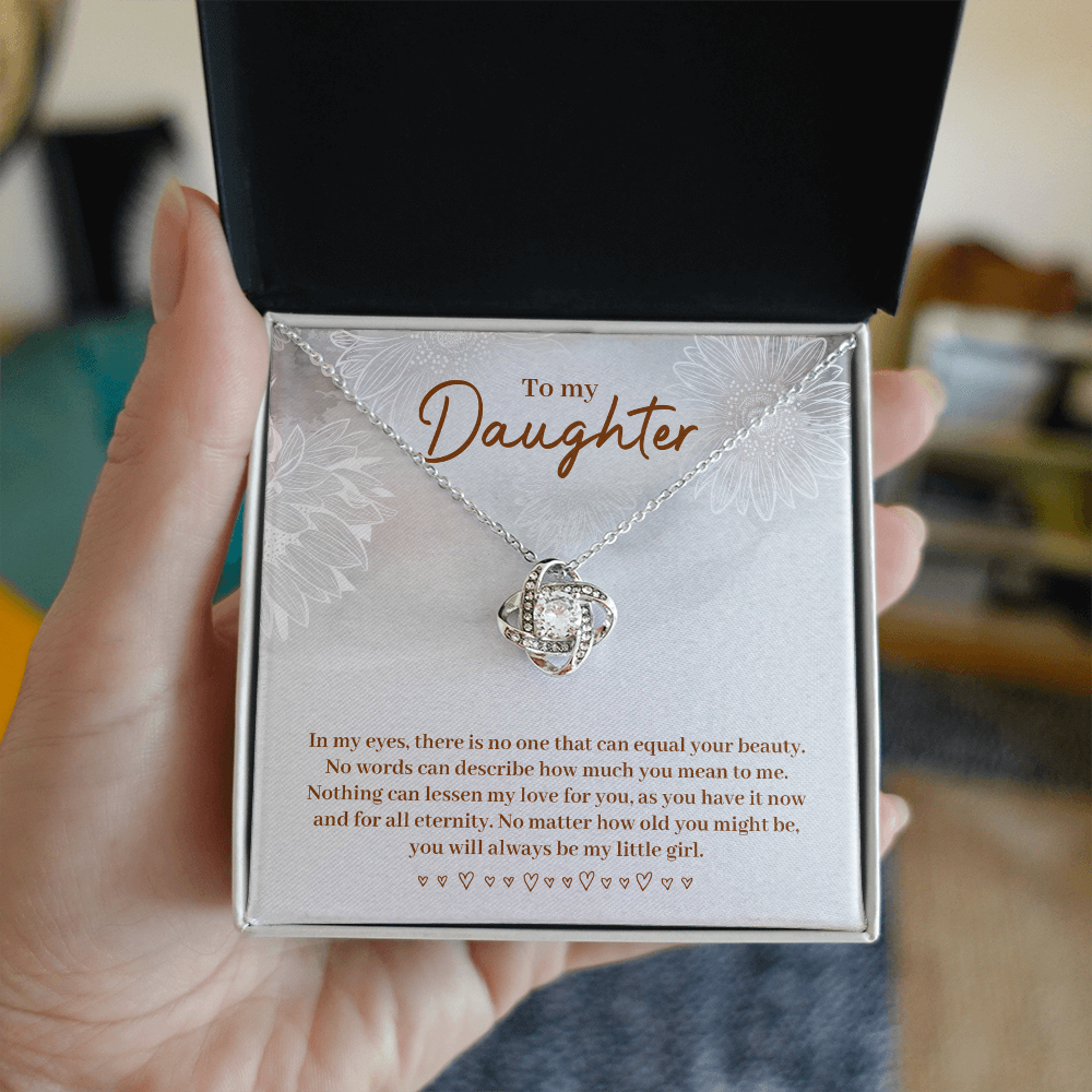 Personalized Gift to my Daughter, Heart Knot Pendant sentimental gift on Birthday, christmas, event - Gift Junction 