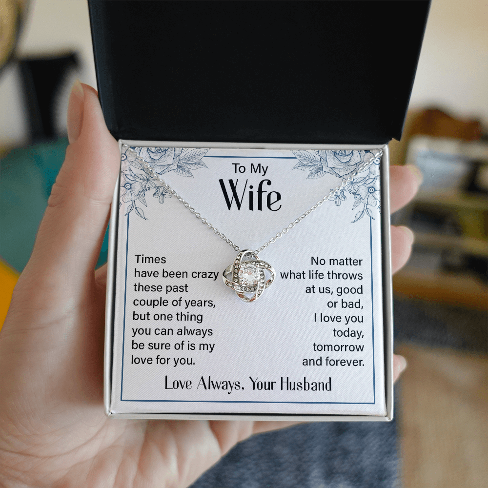 To my Wife, Personalised Gift, Heart Necklace, Any Text, Gift for Her, Birthday, Anniversary - Gift Junction 