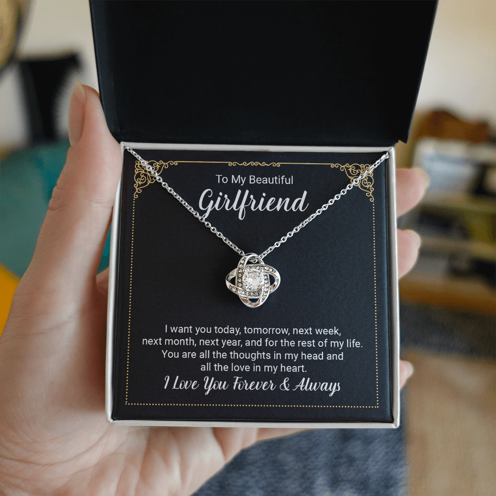 Necklace Gift From Husband w Message Card & Gift box, Wife Gift For Anniversary, Valentine's Day Birthday, Romantic Gifts For Her, To My Beautiful Girlfriend - Gift Junction 
