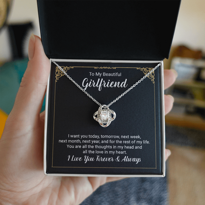 Necklace Gift From Husband w Message Card & Gift box, Wife Gift For Anniversary, Valentine's Day Birthday, Romantic Gifts For Her, To My Beautiful Girlfriend - Gift Junction 
