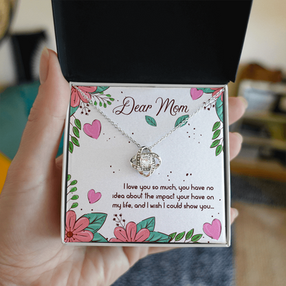 To my Mom, Heart Necklace With Customised Message card