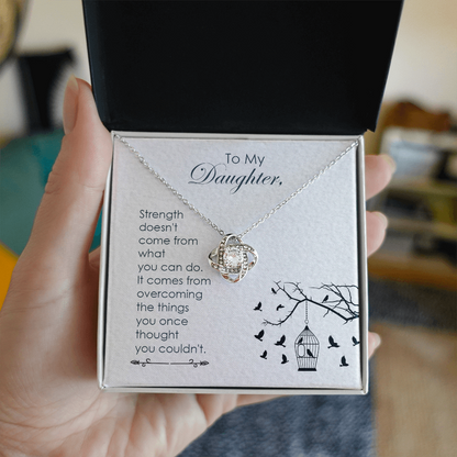To my Daughter Customised Hearnt knot pendant Birthday Gift, Mother's Gift - Gift Junction 