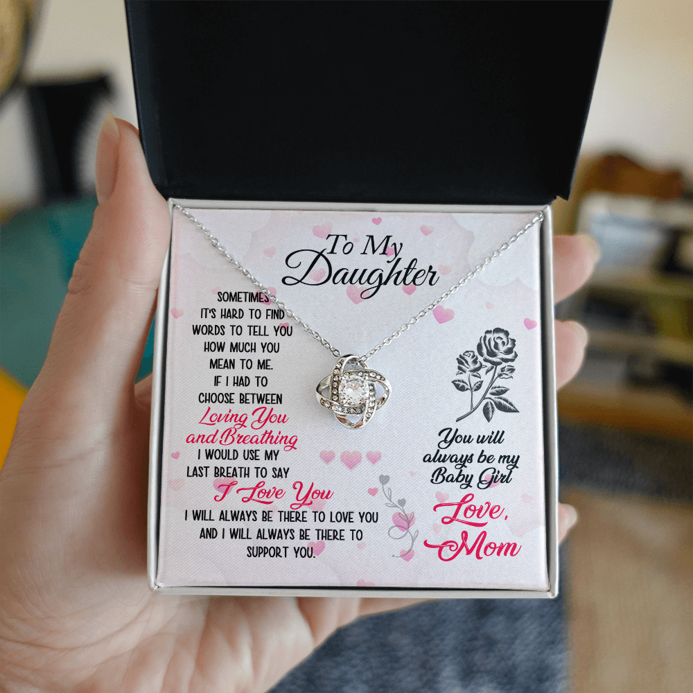 Heart Knot Necklace for Daughter – A Meaningful Gift from Mom with Love Message Card, Birthday Gift - Gift Junction 