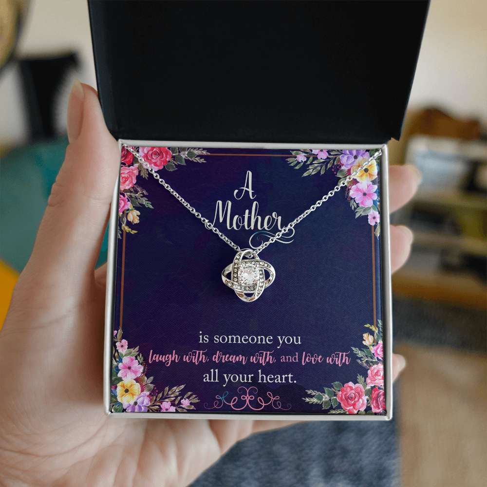 To my Mom Love knot necklace with message card, Gift on Mother's Day