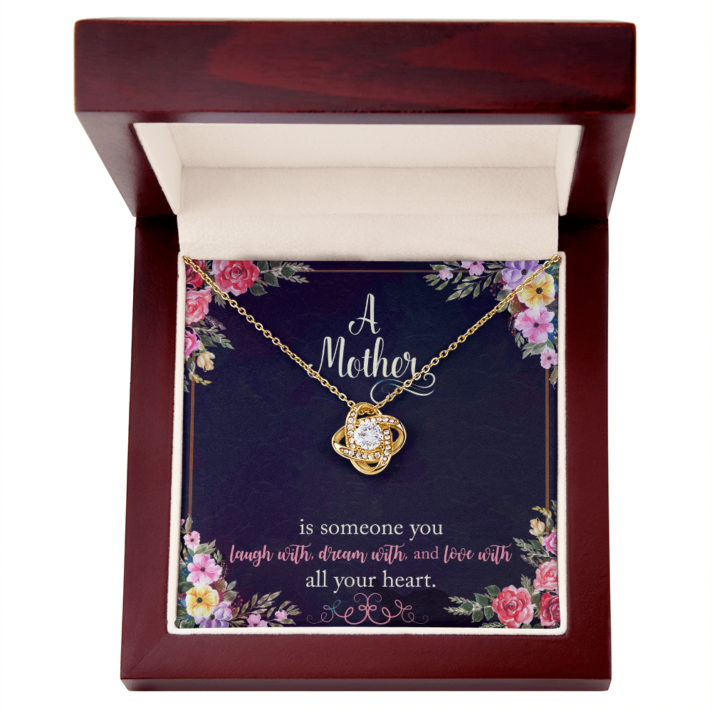 To my Mom Love knot necklace with message card, Gift on Mother's Day